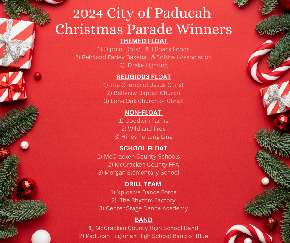 Christmas Parade winners graphic